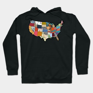 Patchwork Map of America Hoodie